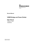 Service Manual VSWR Bridge and Power Divider R&S FSH-Z2