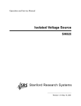 Isolated Voltage Source - Stanford Research Systems