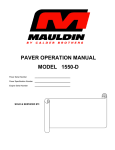 PAVER OPERATION MANUAL MODEL 1550-D