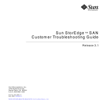 Sun StorEdge SAN Customer Troubleshooting Guide, Release 3.1
