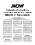 Installation Instructions - B and M Racing and Performance