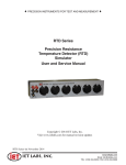 RTD, Precision Resistance Temperature Detector