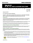 Toyota PANT Bulletin 2013-009