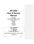 SP-2000 User & Service Manual