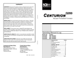 Centurion Q200 Operation Manual