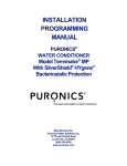 Puronics IQ WholeHouse Water Conditioner Service Manual