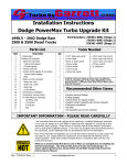 Installation Instructions Dodge PowerMax Turbo