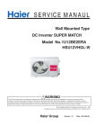 Haier Ductless Mini Split HSU12VHGLW Service Manual