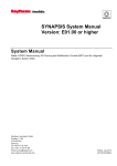 SYNAPSIS System Manual Version: E01.00 or higher