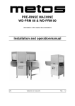 PRE-RINSE MACHINE WD-PRM 60 & WD-PRM 90