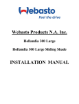 Webasto Products N.A. Inc. INSTALLATION MANUAL