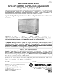 Installation Manual for Outdoor Evaporative Cooling