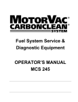 Fuel System Service & Diagnostic Equipment OPERATOR`S
