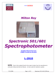 Milton Roy Spectronic 501/601 Spectrophotometer