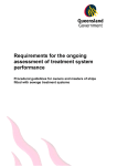 Requirements for the ongoing assessment of treatment system