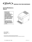 VANTAGE POST-MIX DISPENSER Service/Maintenance Manual