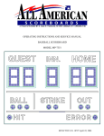 operating instructions and service manual baseball scoreboard