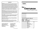 Centurion Q100 Operation Manual