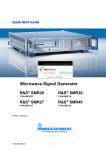 Quick Start Guide: Data Sheet: R&S SMR20, SMR27