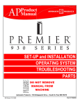 SET-UP and INSTALLATION OPERATING