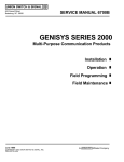 GENISYS SERIES 2000 - Ansaldo STS | Product Support