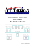 operating instructions and service manual soccer scoreboard model