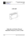 CMX 007 Instructions & Service Manual for Adjustable Frequency