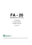 1. FA-20 in brief 2. Product information 3