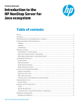 Introduction to the HP NonStop Server for Java ecosystem