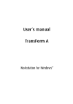 TransForm A Workstation for Windows user`s manual