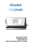 `Cryomatic` Console Service Manual for