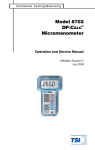 Model 8702 DP-CALC Micromanometer Operation and Service