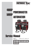 POWERMASTER 400SP Service Manual 500SP AUTOMATION