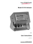 Model E1310 Indicator User Instructions - Avery Weigh