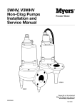 3WHV, V3WHV Non-Clog Pumps Installation and Service Manual