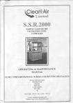 Clean Air Ltd SSR2000 Fume Cupboard Manual
