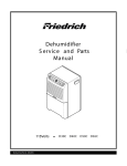 Dehumidifier S ervice and Parts P Manual