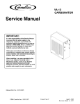 Service Manual VA13 Carbonator [ 002818 ]