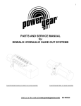 PARTS AND SERVICE MANUAL for DEWALD HYDRAULIC SLIDE