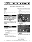 Trike Trunk Interior Light Kit Instruction Sheet - Harley