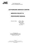 AUTHORIZED SERVICE CENTER SERVICE POLICY