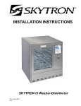INSTALLATION INSTRUCTIONS SKYTRON I3 Washer