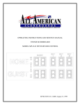 operating instructions and service manual tennis scoreboard model