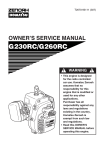 g230rc/g260rc owner`s service manual