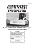 OM/II Skid Steer POWER PLOW Snowplow Models 810SS/8611SS