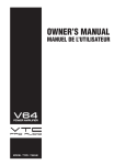 OWNER`S MANUAL - VTC Pro Audio