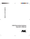 9180 Electrolyte Analyzer Operator`s Manual