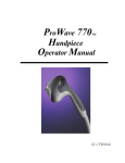 ProWave 770 Handpiece Operator Manual--English