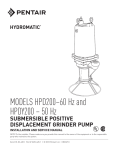 submersible positive displacement grinder pump