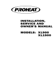 installation, service and owner`s manual models: xl900